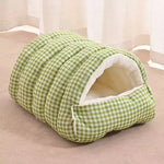 Convertible Flannel Pet Cave Bed