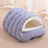 Convertible Flannel Pet Cave Bed