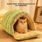 Convertible Flannel Pet Cave Bed