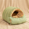 Convertible Flannel Pet Cave Bed